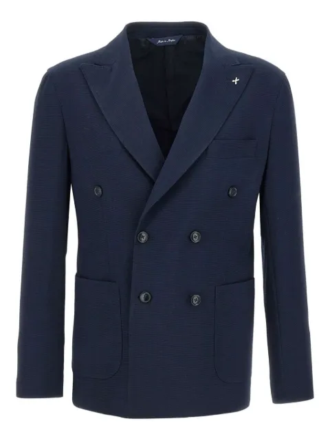 Marchesani textured double-breasted blazer Blue 1263815