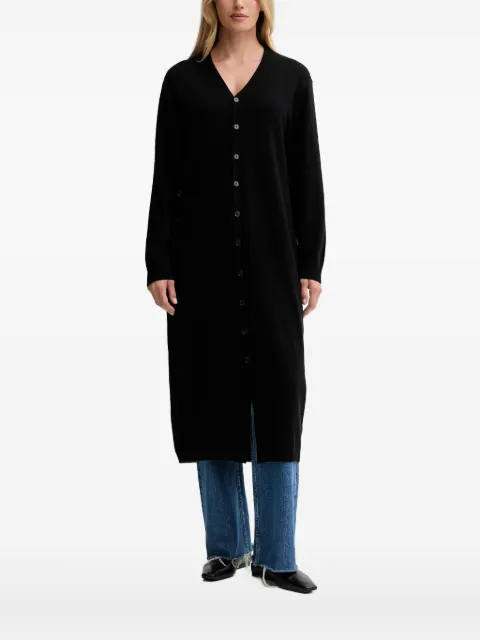 Isabelle Blanche button-up V-neck cardi-coat Black IS25FWM184F008