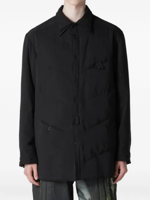 Yohji Yamamoto collar-detail shirt jacket Black HLB202151