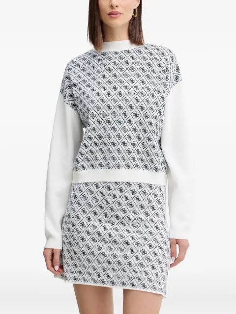 GUESS USA patterned long-sleeve sweater White W5BR23Z3JD2