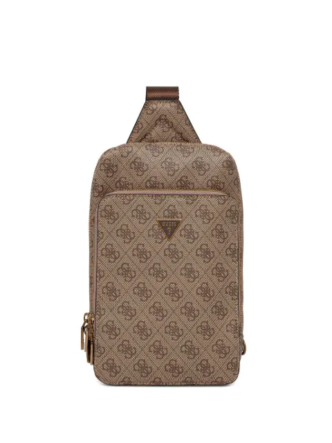 GUESS USA Milano monogram zip messenger bag Brown HMMILOP5226