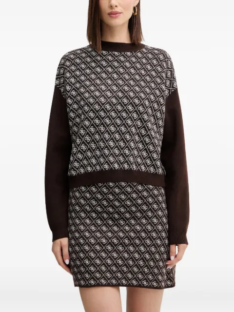 GUESS USA patterned long-sleeve sweater Brown W5BR23Z3JD2