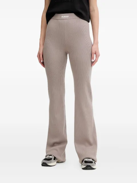 GUESS USA logo-detail ribbed trousers Neutrals V5BB08Z3JD2