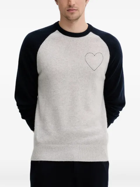 FROM FUTURE heart-appliqué raglan-sleeve sweater Grey MPR02658