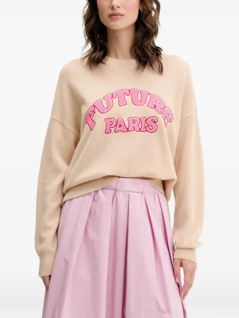 FROM FUTURE slogan-detail sweater Neutrals WPR02645