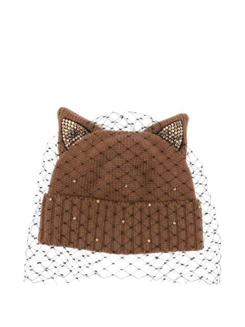 Ca4la ear embellished hat Brown KTZ02651