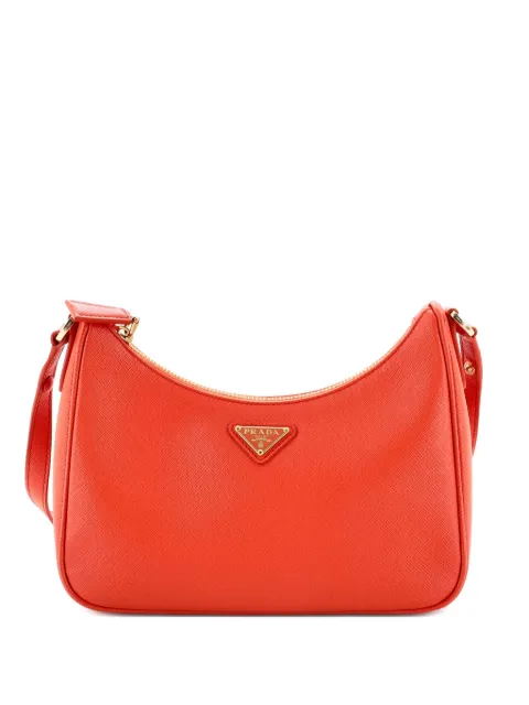 Prada Pre-Owned Adjustable Handle Zip Saffiano Leather Mini hobo bag Orange X34L845FY68T6SBR