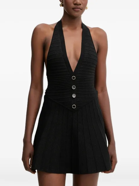 Retrofete Cinzia button-detail mini dress Black RFW151204817