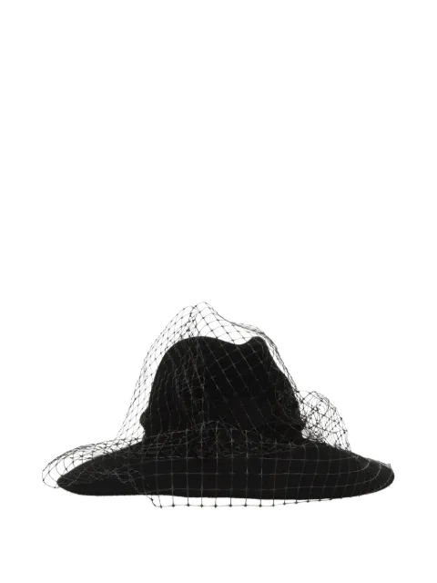 Stephen Jones bow-detail fedora hat Black 122VENEERBLACK