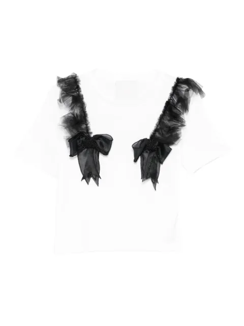 Loulou ruffled-embellishment T-shirt White 60000A086