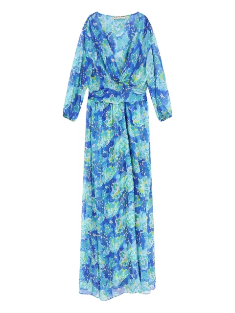 CHIARA BONI La Petite Robe long-sleeves V-neck maxi dress Blue ABLTOKICHIFFONSTSTT637V1