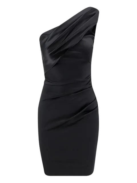 CHIARA BONI La Petite Robe one-shoulder draped mini dress Black ABCZENAXSATBS37