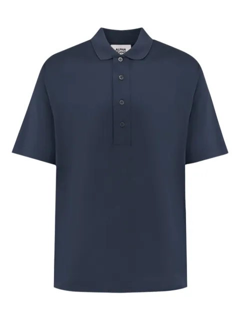 ALPHA STUDIO buttoned short-sleeve polo shirt Blue AU1382B1001