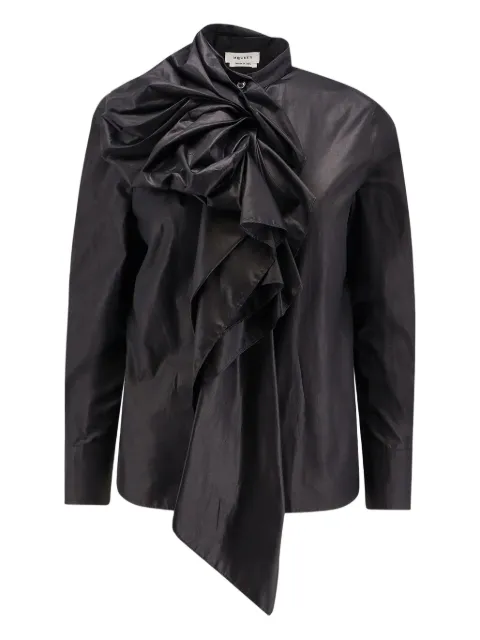 Alexander McQueen bow-detailed buttoned shirt Black 846035QAACA1000