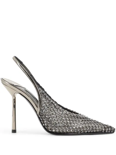 Le Silla 100mm Gilda crystal-embellished slingback pumps White 4189E090BXPPSTE922