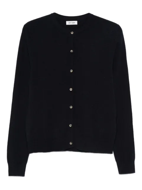 Soft Goat button-fastening cre-neck cardigan Blue FW25SF22045