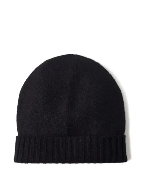 kujten ribbed cashmere beanie hat Black AK1700