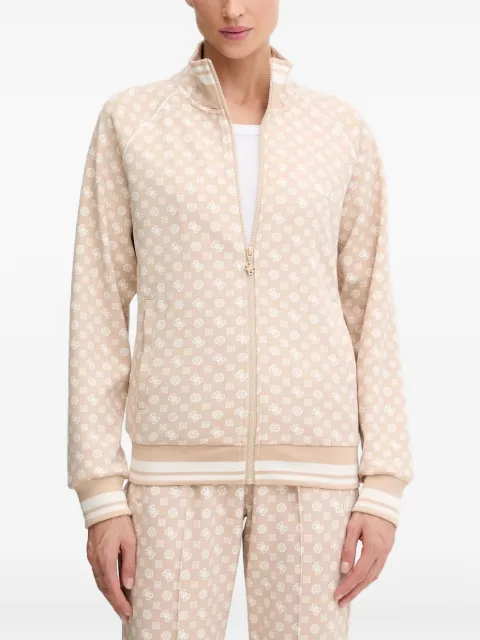 GUESS USA zip-up patterned sweatshirt Neutrals V5YQ03KB212