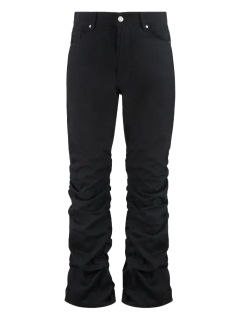 B1ARCHIVE rouched-detail jeans Black B1A3046