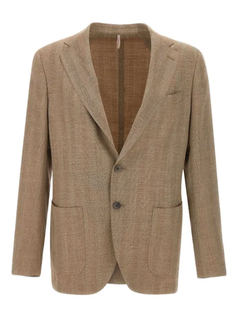 Santaniello single-breasted blazer Brown 3803M53C