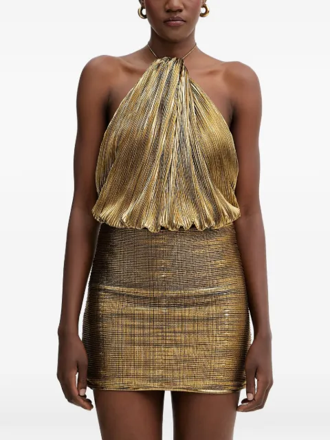 Retrofete Lavinia halterneck mini dress Gold RFW251189917