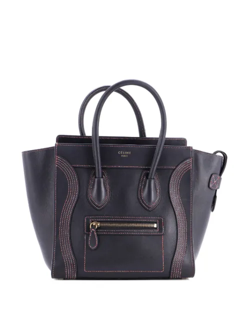 Celine Pre-Owned Luggage Bag Smooth Leather Micro tote bag Black T2ANHJM2Z0BZUI8E