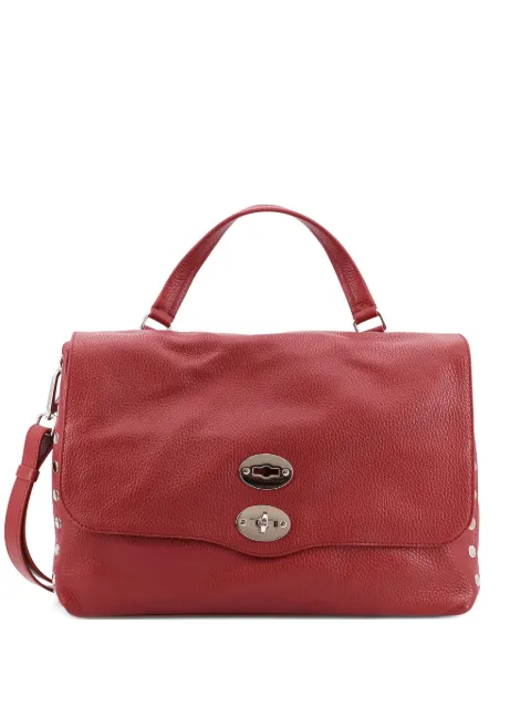 Zanellato Postina M flap metal leather shoulder bag Red 0680100050000MZ0940