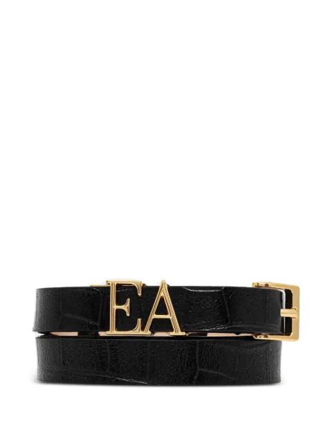 Emporio Armani croc-embossed buckle belt Black EW002025AF17666UC001