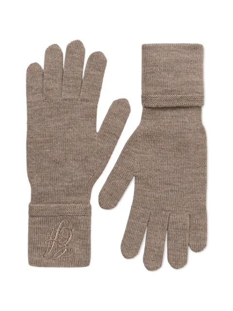 Emporio Armani embroidered gloves Neutrals EW003131AF19993