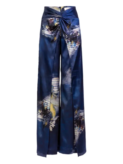 Silvia Tcherassi Canturipe silk trousers Blue ST260055MIDNIGHTFLOWER