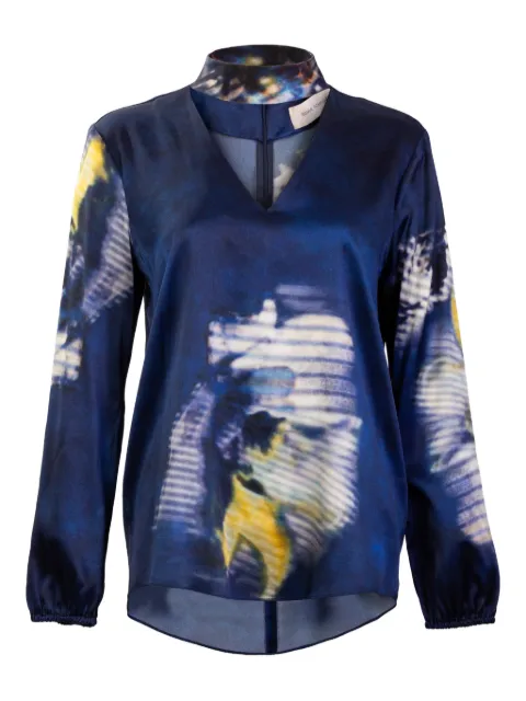 Silvia Tcherassi floral silk blouse Blue ST260054MIDNIGHTFLOWER