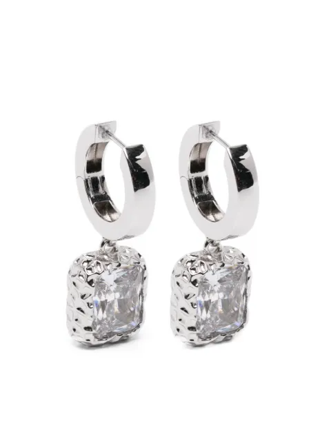 DARKAI Radiant White textured drop earrings Silver DIOR0039BBDIL