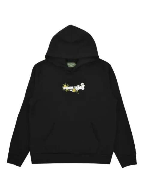 Denim Tears embroidered logo hoodie Black DTELHBLK24
