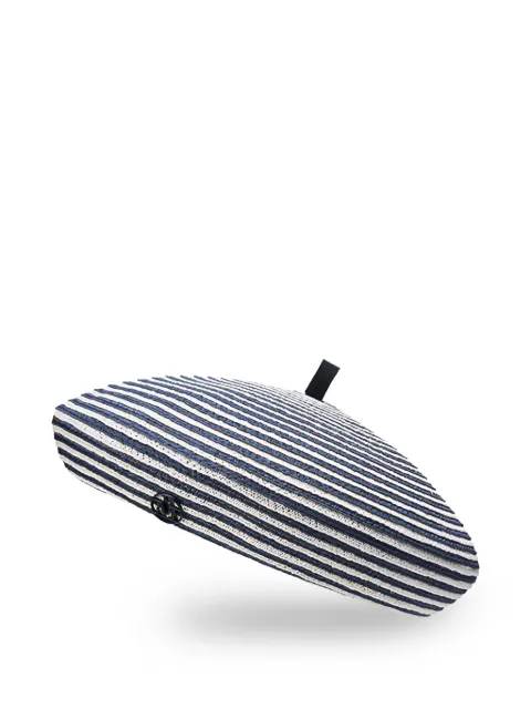 Maison Michel Marsha striped beret hat Blue 1231002001