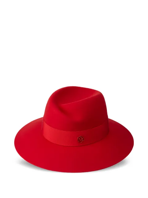 Maison Michel Virginie ribbon-detailed fedora hat Red 1001296001