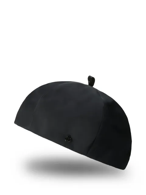 Maison Michel Emy logo-plaque beret hat Black 2582005001