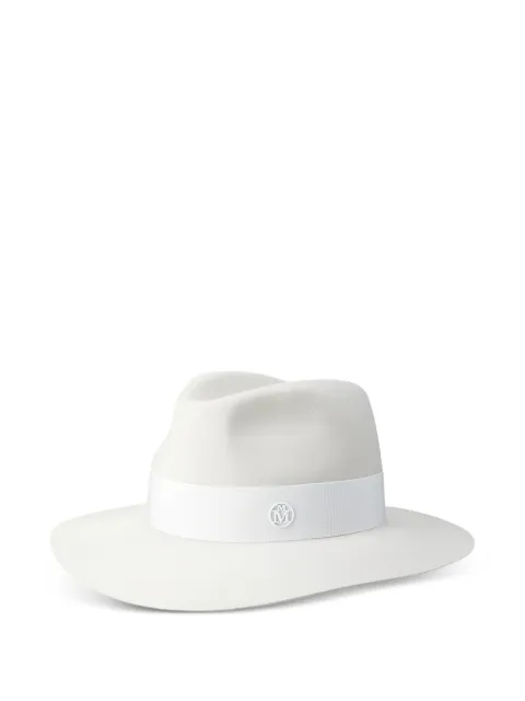 Maison Michel Henrietta ribbon-detailed fedora hat White 1002181002
