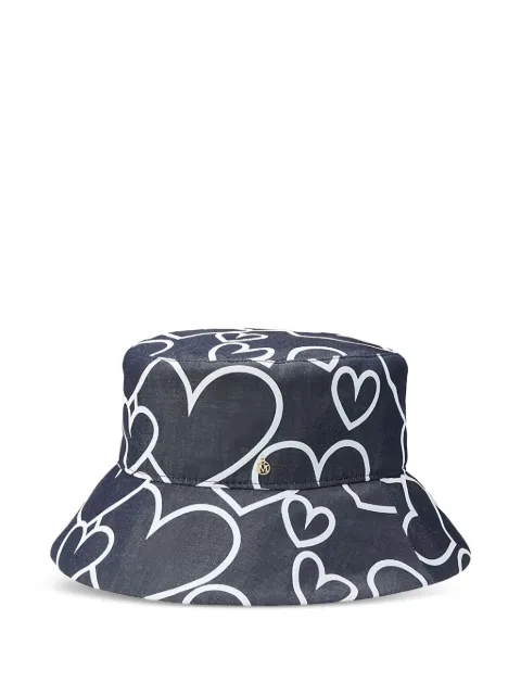 Maison Michel Harper heart-pattern hat Blue 2656001001