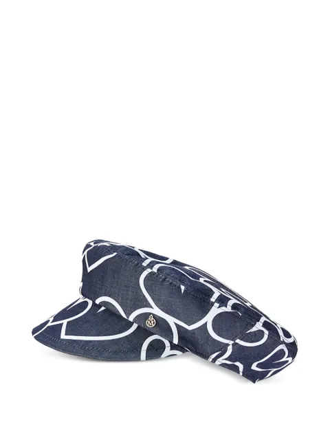 Maison Michel Peneloppe patterned hat Blue 2605002001