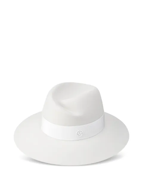 Maison Michel Virginie ribbon-detailed fedora hat White 1001296002