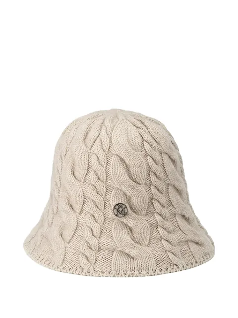 Maison Michel Clem cable-knit beanie hat Neutrals 1236002002