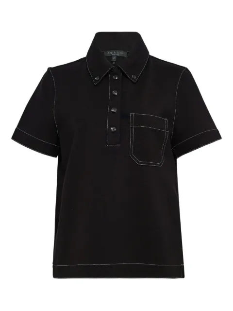 rag & bone Irina contrast-stitch polo shirt Black AW25RE2G25FT1PWBKBLACK