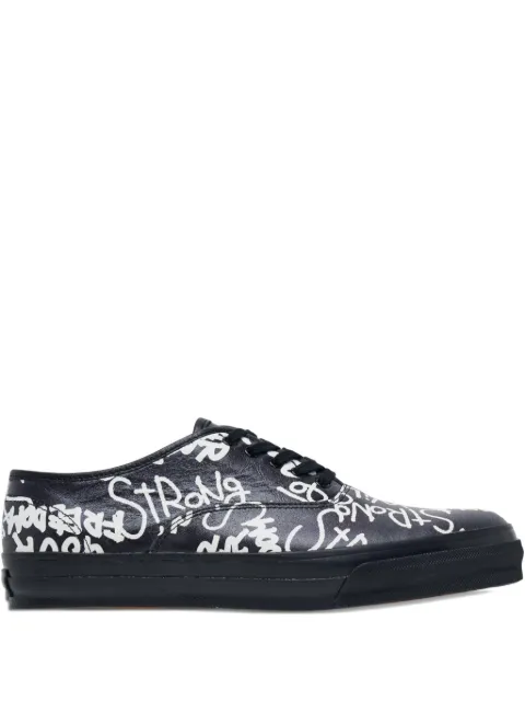 Comme Des Garçons Comme Des Garçons message-printed leather sneakers Black RPK10400111A