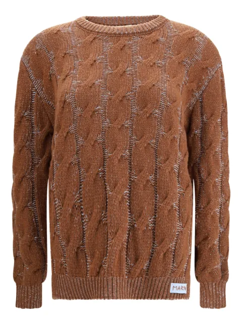 Marni long-sleeved cable-knit sweater Brown GCMD0642Q0UFH555