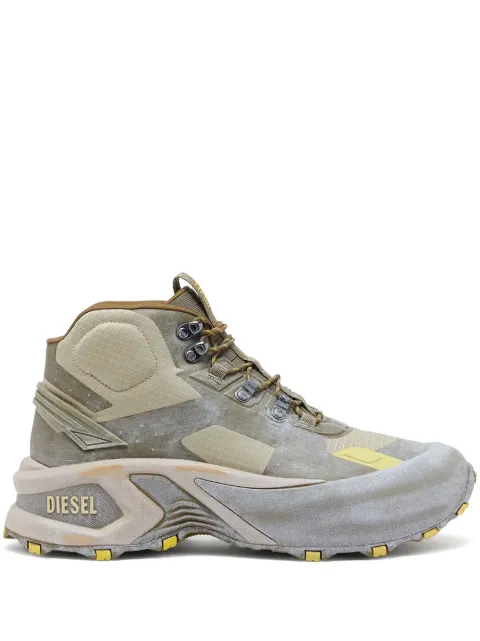 Diesel d-cage panelled logo boots Green Y03650P8140