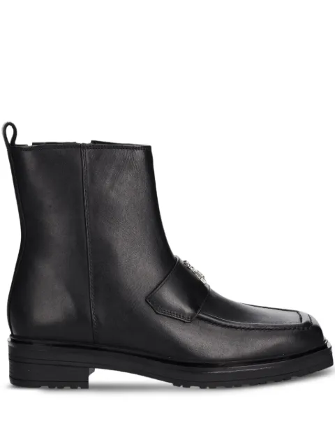 Patrizia Pepe logo-appliqué zip boots Black 2Y0034L048