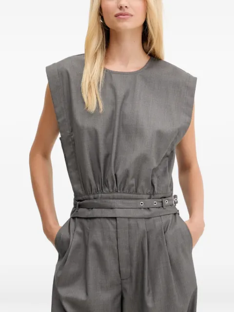 Gestuz GZeffy tonal belt blouse Grey 10910623