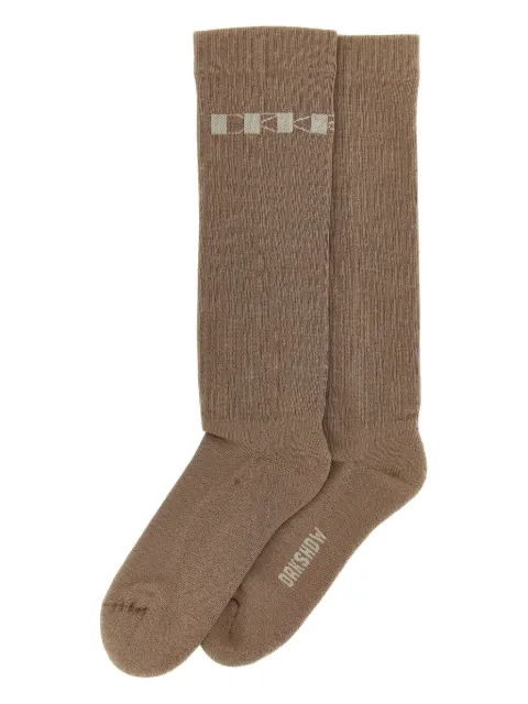 Rick Owens DRKSHDW Jacquard socks Brown DA02E7469SOCKC8808