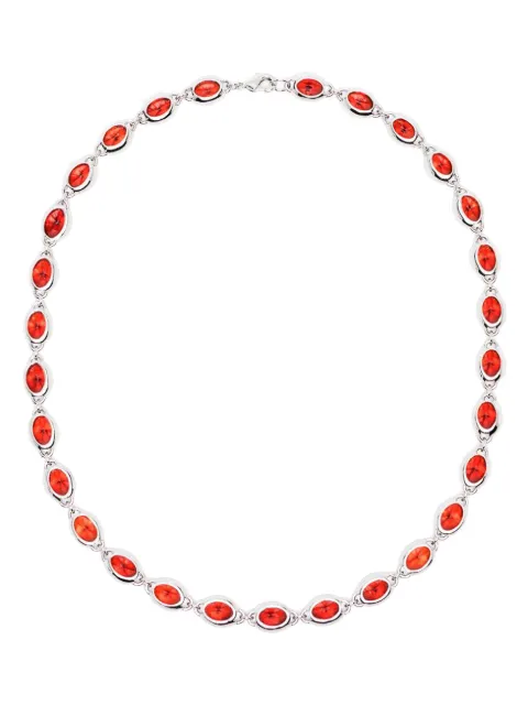 DARKAI oval-stone necklace Silver DICO0083BBRUL