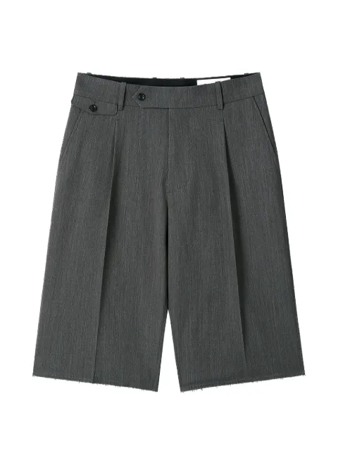 TONYWACK frayed-hem tailored shorts Grey BF12PT004MELANGEGREY